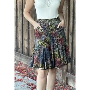 Effie's Heart Skirt XL Pull on Ruffle Twirl Full Skirt Retro Pockets Paneled